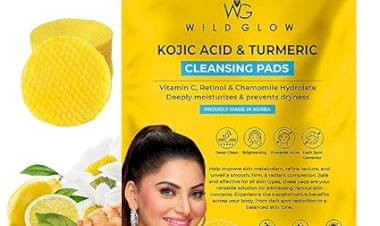 Turmeric & Kojic Acid Face Cleansing Pads for Dark Spots, Skin Brightening & Acne Prevention | Vitamin C, Retinol & Chamomile Hydrolat | For Women & Men | All Skin Type | 40 Pieces Pack of 1